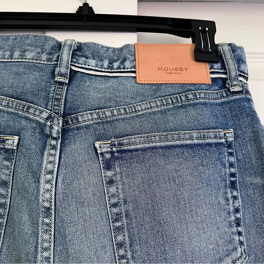 Moussy Vintage Cardino High Waist Flare Leg Jeans Blue US 31 NWT MSRP $350